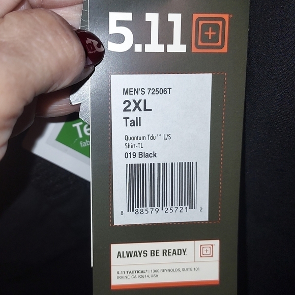 511 Tactical Quantum TDU L/S Black flex lite 2xl tall - Picture 5 of 10
